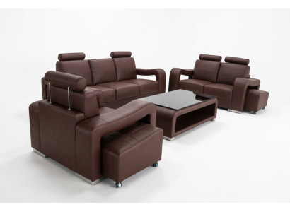 Living Skóra Sofa Krajobrazowa Kanapa Ustawić Narożnik Sofy Siedziba Obcios Nowa Podkładka
