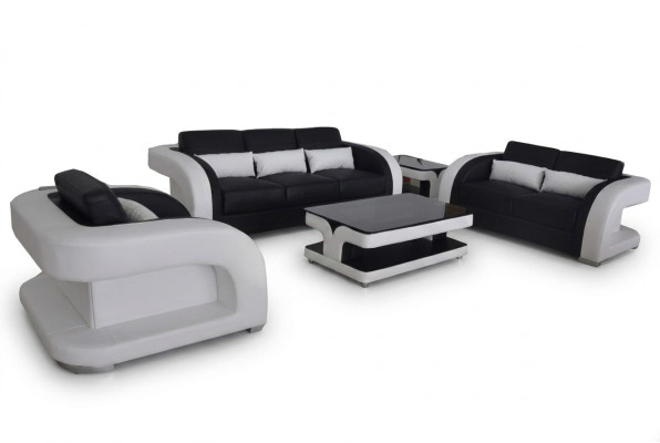 Kanapa XXL Skóra Żywy krajobraz Ustawić Design Nowoczesna Sofa Obcios 3+2+1 Nowość