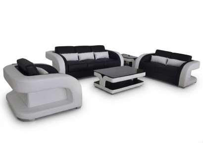 Kanapa XXL Skóra Żywy krajobraz Ustawić Design Nowoczesna Sofa Obcios 3+2+1 Nowość