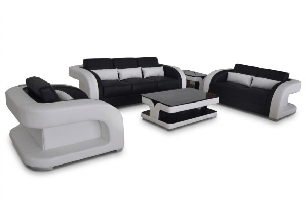 XXL Skóra Żywy krajobraz Ustawić Design Modern Zestaw sofowy 3+2+1 F3002C+Tabela