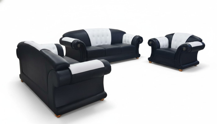 3+2+1 Ustawić Skóra Sofa Kanapa Podkładka Kanapy Sofy Żywy krajobraz Luksus Nowość