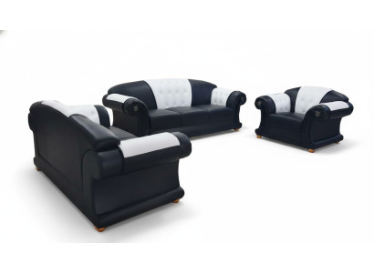 3+2+1 Ustawić Skóra Sofa Kanapa Podkładka Kanapy Sofy Żywy krajobraz Luksus Nowość