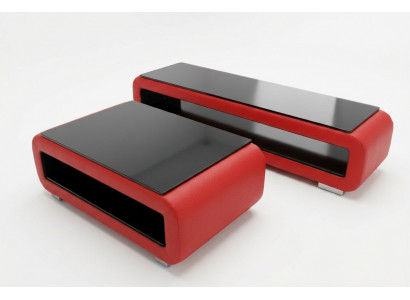 Designerski stolik kawowy Podkładka Skóra Szkło Modern Tabela CT9010 + RTV