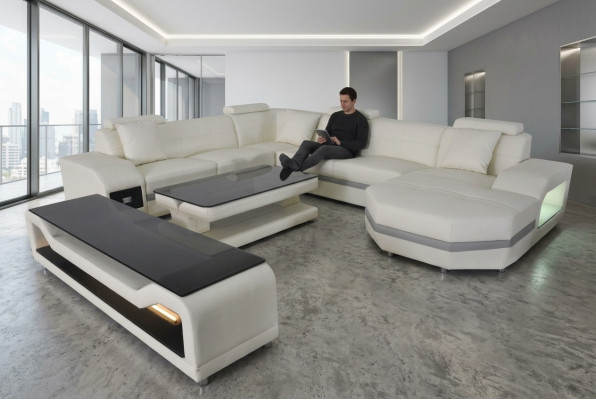 Skóra Narożnik Sofa Podkładka Kanapy Żywy krajobraz Luksusowy Ustaw Narożnik Sofy Couch