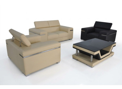 Living Couch Skóra Sofa Landscape Siedziba Podkładka Ustawić Narożnik 2+1+1 Nowy Zestaw Sof