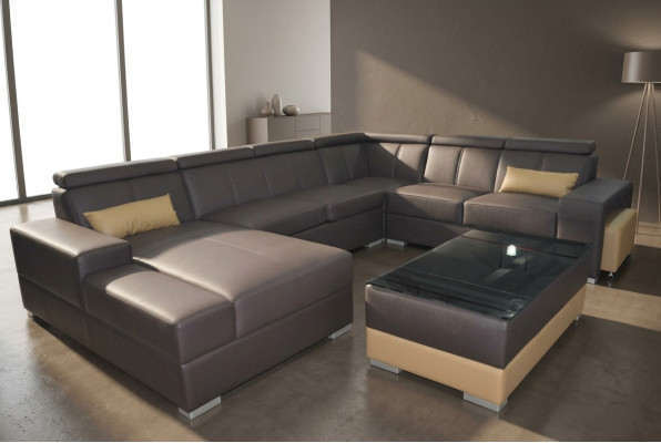 Living Skóra Sofa Krajobrazowa Kanapa Podkładka Ustawić Narożnik Sofy Siedziba Obcios Nowe