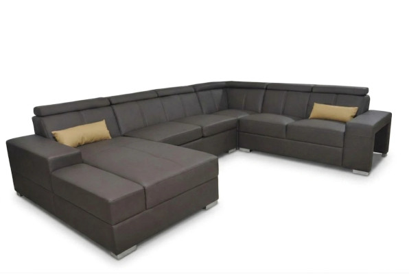 Narożnik Skóra Modern XXL Couch Żywy krajobraz Skórzana Sofa Sofa Kształt U C4010 Tabela New