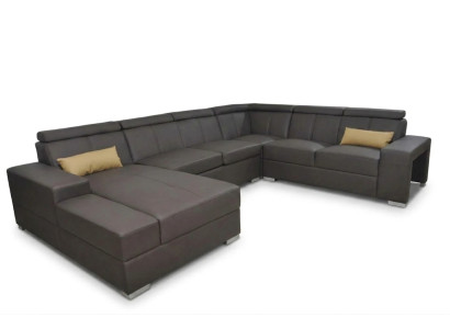 Narożnik Skóra Modern XXL Couch Żywy krajobraz Skórzana Sofa Sofa Kształt U C4010 Tabela New