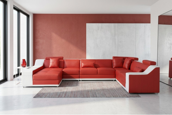 Living Skóra Sofa Krajobrazowa Kanapa Podkładka Ustawić Narożnik Sofy Siedziba Obcios Nowe