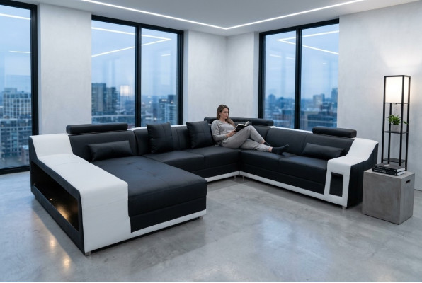 Living Couch Skóra Sofa Krajobraz Podkładka Ustawić Narożnik Sofy Siedziba Obcios Nowe