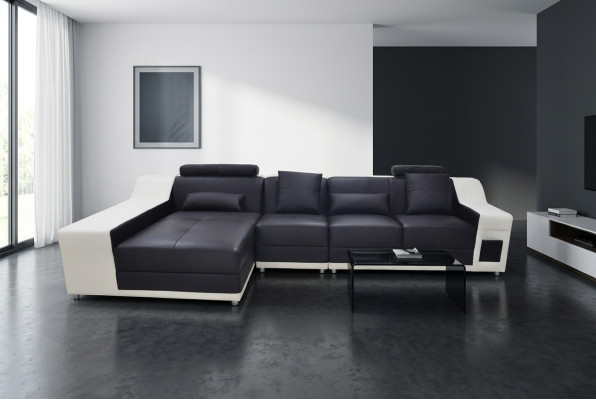 Narożnik Skóra Modern XXL Couch Żywy krajobraz Skórzana sofa w kształcie litery L B2017B