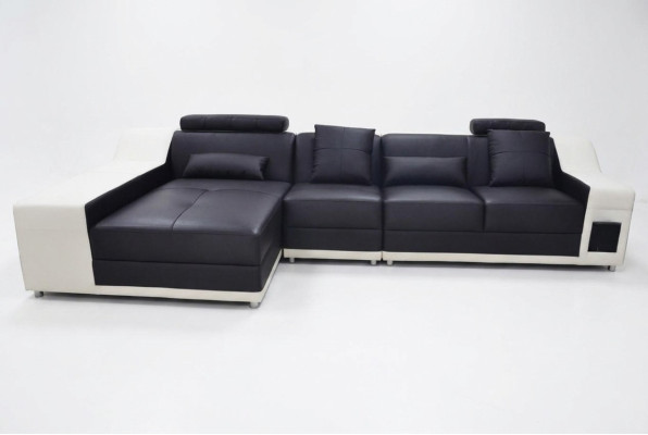 Narożnik Skóra Modern XXL Couch Żywy krajobraz Skórzana sofa w kształcie litery L B2017B