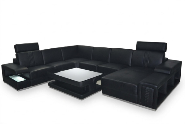 Skóra Sofa Kanapa Podkładka Narożnik Siedziba Ustaw Narożnik couchen Żywy krajobraz +Tabela