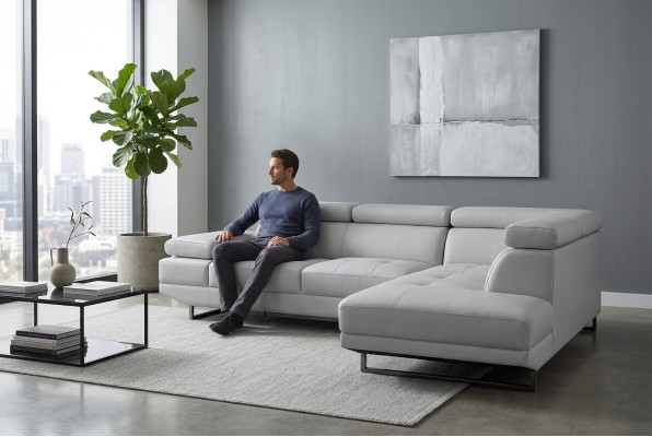 Narożnik Skóra Modern XXL Couch Żywy krajobraz Skórzana sofa w kształcie litery L B2003