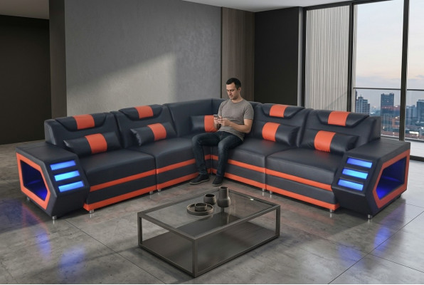 Design Skóra Podkładka Siedziba Narożnik Skóra Podkładka Narożnik Krajobraz Pokój Mieszkalny