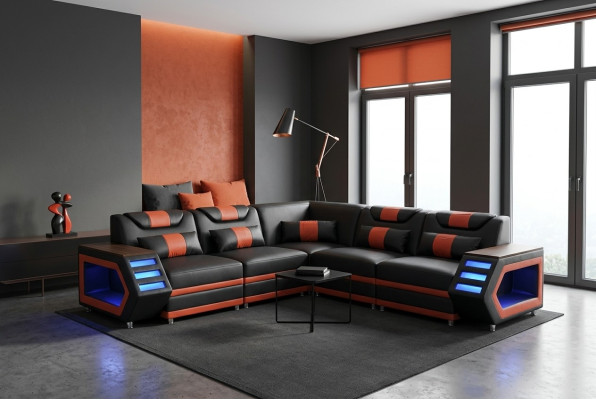 Design Skóra Podkładka Siedziba Narożnik Skóra Podkładka Narożnik Krajobraz Pokój Mieszkalny