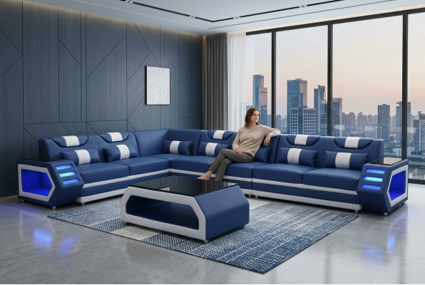 Projektant Skóra Podkładka Siedziba Narożnik Sofa Podkładka Narożnik Krajobraz Pokój XXL