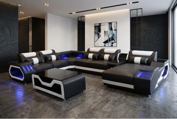 Design Skóra Podkładka Siedziba Narożnik Skóra Narożnik Krajobraz Pokój New Living Sofa Podkładka