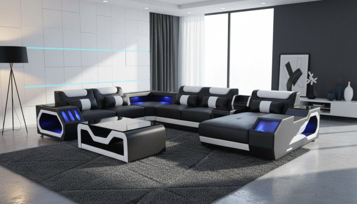 Design Skóra Podkładka Siedziba Narożnik Krajobraz Pokój Nowa Sofa Living Podkładka