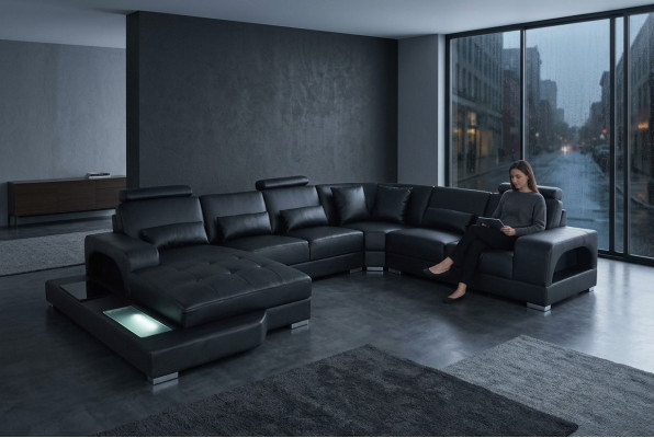 Design Skóra Podkładka Siedziba Narożnik Pokój Sofa Narożnik Sofy Projektant krajobrazu Living