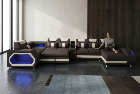 Design Skóra Podkładka Siedziba Narożnik Pokój Living Sofa Narożnik Sofy Funkcja łóżka Sleep