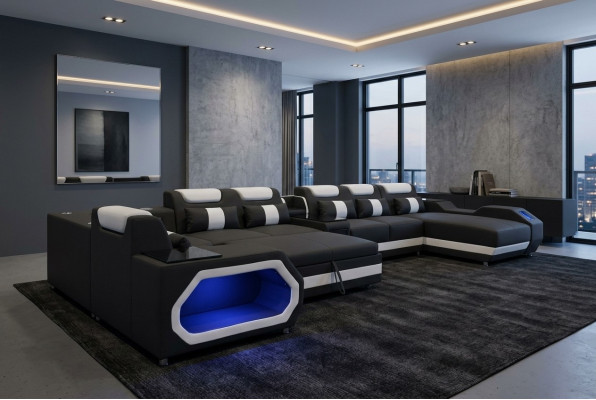 Design Skóra Podkładka Siedziba Narożnik Pokój Living Sofa Narożnik Sofy Funkcja łóżka Sleep