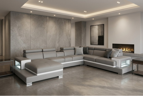 Design Skóra Podkładka Siedziba Pokój Sofa Narożnik Sofy Kanapa Designer Ustawić XXL