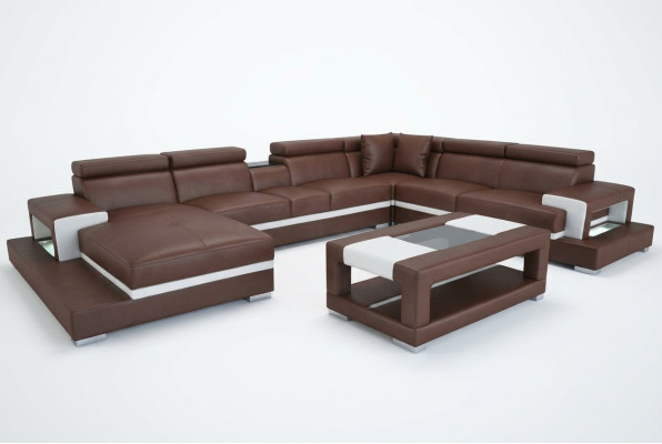 Design Skóra Podkładka Siedziba Pokój Living Sofa Narożnik Kanapa Designer Ustawić +Tabela