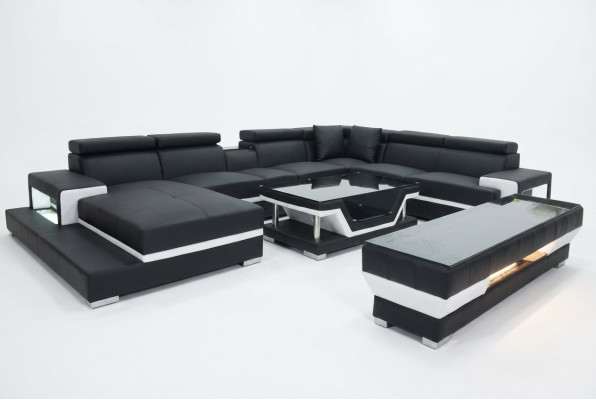 Design Skóra Podkładka Siedziba Pokój Narożnik Sofa Sofa Designer Ustawić