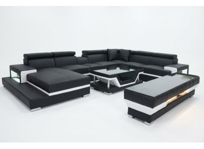 Design Skóra Podkładka Siedziba Pokój Narożnik Sofa Sofa Designer Ustawić