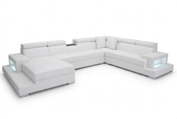 Design Skóra Podkładka Siedziba Pokój Narożnik Sofa rozkładana XXL Designer