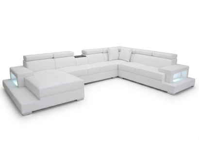 Design Skóra Podkładka Siedziba Pokój Narożnik Sofa rozkładana XXL Designer