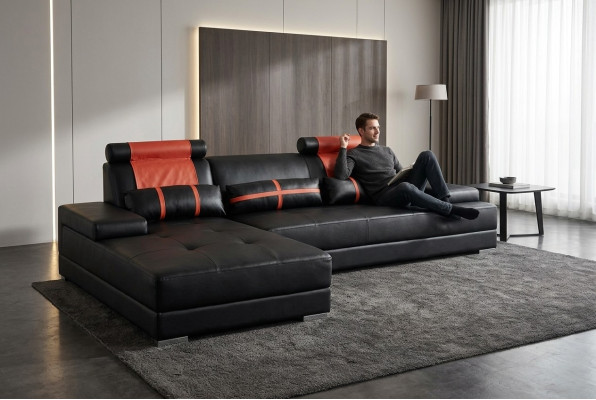 Design Skóra Podkładka XXL Siedziba Pokój Living Sofa Kanapa Designer Narożnik