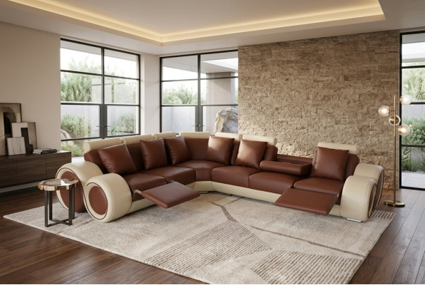 Design Skóra Podkładka XXL Siedziba Pokój Sofa Kanapa Designer Narożnik Ustawić
