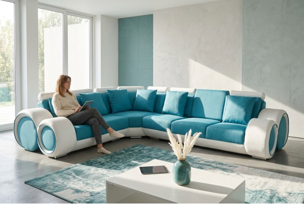 Design Skóra Podkładka XXL Siedziba Pokój Narożnik Living Sofa Couch Designer