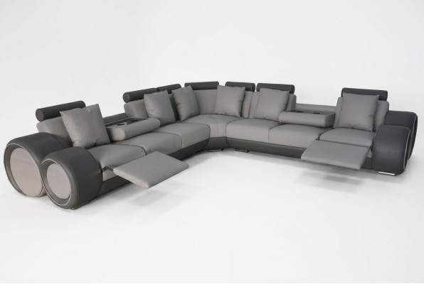 Narożnik Skóra Modern XXL Couch Żywy krajobraz Skórzana Sofa Sofa L-Shape A1163 III