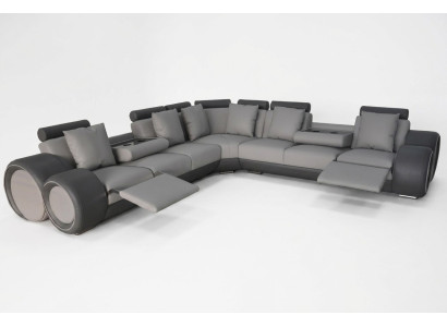 Narożnik Skóra Modern XXL Couch Żywy krajobraz Skórzana Sofa Sofa L-Shape A1163 III