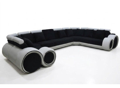 Narożnik Skóra Modern XXL Couch Żywy krajobraz Skórzana Sofa Sofa Kształt U A1163 +