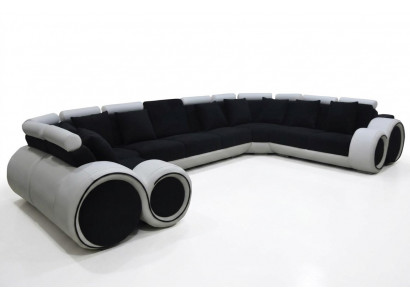 Narożnik Skóra Modern XXL Couch Żywy krajobraz Skórzana Sofa Sofa Kształt U A1163 +