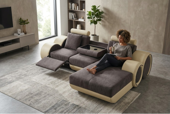 Design Couch Narożnik Sofa Skóra Narożnik Ustawić Narożnik Krajobraz Podkładka L Shape