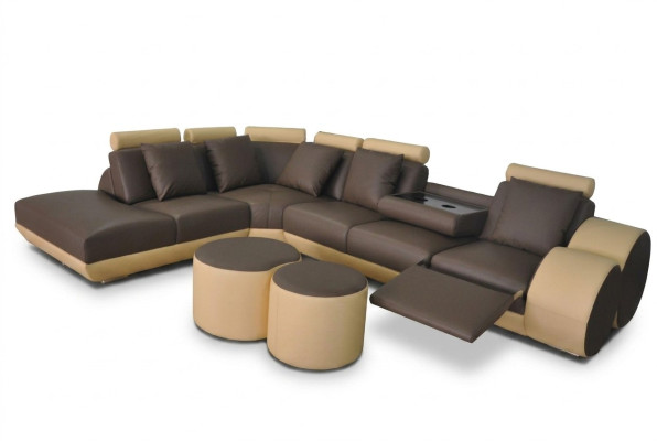 XXL Kanapa Duża Narożnik Sofa Skóra Narożnik Ustawić Narożnik Krajobraz Podkładka L Kształt