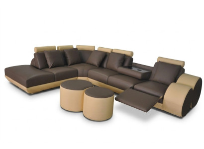 XXL Kanapa Duża Narożnik Sofa Skóra Narożnik Ustawić Narożnik Krajobraz Podkładka L Kształt