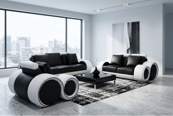 Sofa Kanapa Ustawić Siedziba Podkładka Kompletny Zestaw 3+2+1 Sofy Kanapy Designer
