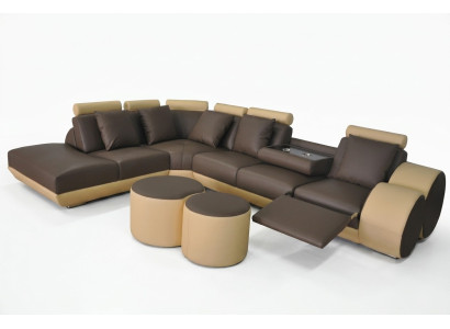 XXL Kanapa Duża Narożnik Sofa Skóra Narożnik Ustawić Narożnik Krajobraz Podkładka Living L Shape