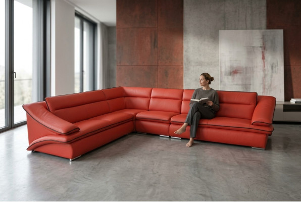 Design Skóra Podkładka Siedziba Narożnik Skóra Narożnik Krajobraz Pokój Nowa Sofa