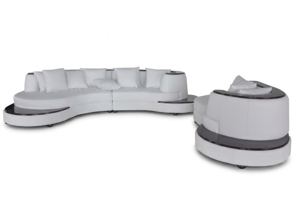 Luxury Living Narożnik Skóra Ustawić Krajobraz Podkładka Narożnik XXL Duża Sofa