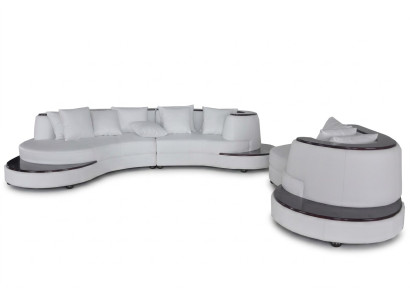 Luxury Living Narożnik Skóra Ustawić Krajobraz Podkładka Narożnik XXL Duża Sofa