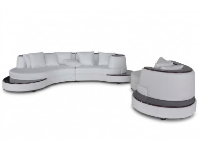 Luxury Living Narożnik Skóra Ustawić Krajobraz Podkładka Narożnik XXL Duża Sofa