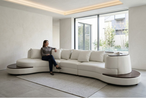Luxury Living Narożnik Skóra Ustawić Podkładkę XXL Duża Sofa Kanapa U Kształt Narożnik