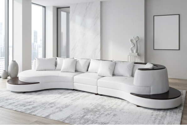 Luxury Living Narożnik Skóra Ustawić Podkładkę XXL Duża Sofa Kanapa U Kształt Narożnik
